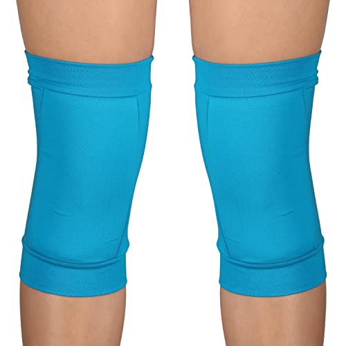 DRUNA Rodilleras de Gimnasia Rítmica, Protección Rodillas, Protección para Danza, Ballet| Ideal para Entrenamientos INDIGO (M, Turquesa)