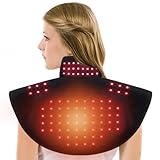 Zdatt Cordless Red Light Therapy for Shoulder & Neck, Upper Back 650nm Red Light Therapy Wrap, Heating Wrap for Body Muscle Relax with 850nm Near-Infrared Light, Auto Timer, Rechargeable