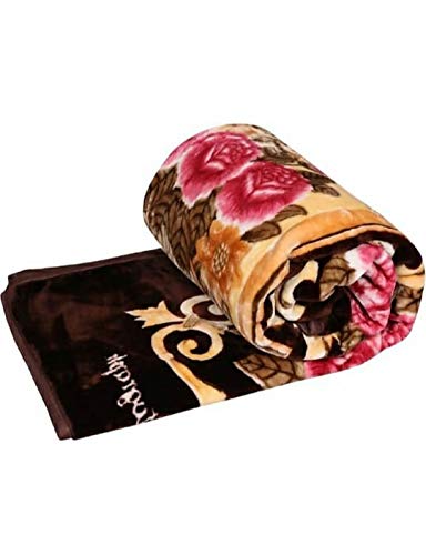 ELSTONE HOME Floral Printed Mink Luxury Double Ply Blanket DoubleBed Ultra Soft for Heavy Winters Multicolor (Color and Design May be Vary)