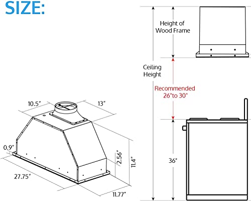 Iktch IKB01-30 Inch Built-In/Insert Range Hood 900 Cfm thumb #5