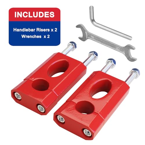 Image of 7 /8 22mm Handlebar Risers for Coleman CT200U-EX BT200X RB100 BTX200 Mega Moto Monster Moto MM-B80 Mini Bike Razor MX650 MX500 MX400 MX350 SX500 SSR 125 Apollo Dirt Pit Bike Quad Heavy Duty Red