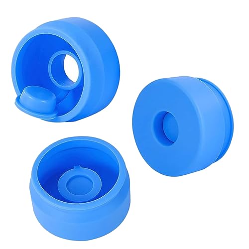 Uonlytech Fundas de Silicona para Jarra de Agua Certificadas, Tapas Reutilizables Antifugas Resistentes al Desgaste, Aptas para Cubos de Agua de 1 Galón, Paquete de 3 Unidades