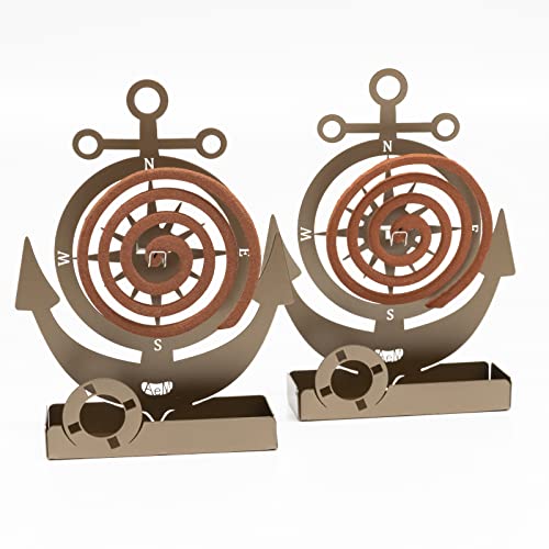 Arti & Mestieri Ancora - Coppia di Porta zampirone da Tavolo di Design 100% Made in Italy - Ferro, 17 x5 x 19 cm - Bronzo - (2 Articoli per Confezione)