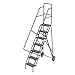 Tri-Arc KDRF107166 7-Step All-Terrain Roll and Fold Steel Industrial & Warehouse Ladder with Perforated Tread