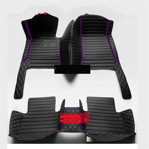 Tapis de voiture pour Q7 2016-2019 de 5 places en cuir noir violet