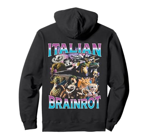 Italian Brain Rot Italian Brainrot Funny Memes Bootleg Y2K Felpa con Cappuccio