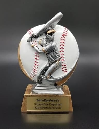 Same Day Awards Mini Color Motion Baseball Trophy 5 Inches Personalize/Customize W/Free Engraving #TOP12