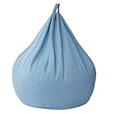puff pera azul turquesa MATERIAL DE CALIDAD: La funda de puf hecha de tela de lino de primera calidad, suave y cómoda. Esta tela ha sido cuidadosamente seleccionada por su calidad y facilidad de uso, y está cosida plana para mayor resistencia y durabilidad.