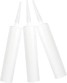 DOITOOL 3pcs Empty Hose Silicone Caulk Remover Grout Tool Tile Tools Fillable Caulking Cartridge Empty Caulking Sealant Tubes Caulk Tube Sealer Fillable Caulking Tubes Caulk Tube Storage