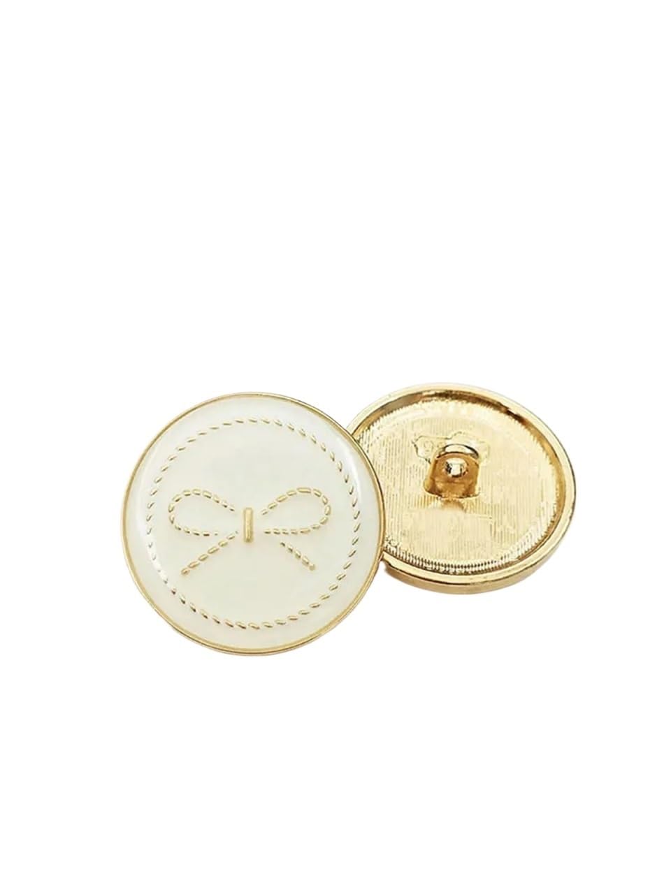 Lot de 60 boutons décoratifs en métal de 15 mm à 25 mm - Accessoires de manteau (blanc, 17,5 mm)