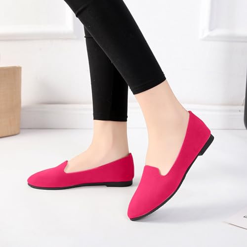 Women's Pointed Toe Ballet Flat Shoes Casual Office Work Shoes Slip-on Comfortable Lightweight Loafers Fashion Soft Solid Color Classic Simple Suede Ballerina Flats Dress Shoe3