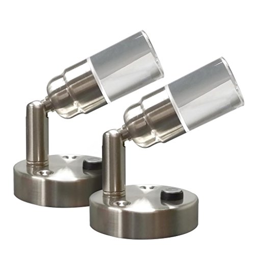 Dream Lighting 12V Led Reading Light - Map Light With Brushed Nickel And Acrylic Lampshade - Warm White Lighting Chart Light Pack Of 2 #TOP25