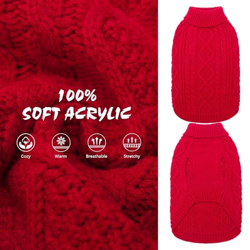 Image of BINGPET Dog Sweater for Medium Large Dogs, Turtleneck Knitted Clothes