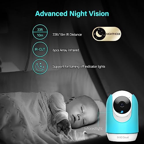 SV3C-Indoor-Security-Camera-2K-PanTilt-Wireless-WiFi-Pet-Camera-Temp-Humidity-Cry-Noise-and-Motion-Detection-Two-Way-Audio-24G-Baby-Monitor-IR-Night-Vision-Compatible-with-Alexa