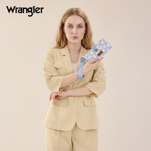 Image of Montana West X Wrangler Large Bifold Wristlet Wallet for Women, Rfid Blocking Clutch Purse with Zipper & Coin Pocket and ID Window