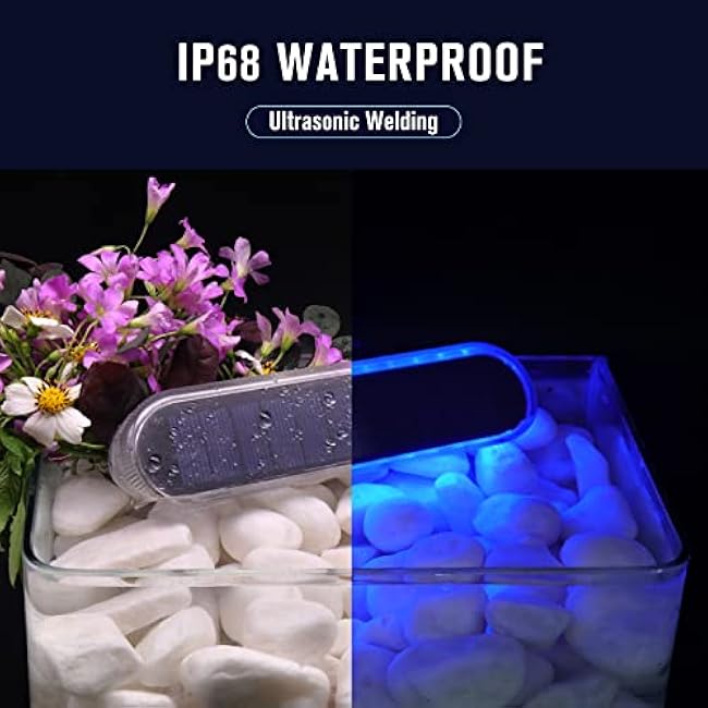 Honalia Blue Solar Dock Deck Driveway Lights Solar Powered 6 Pack Warning Concrete Step Lights for Driveway Deck Stairs Dock Marine Runway