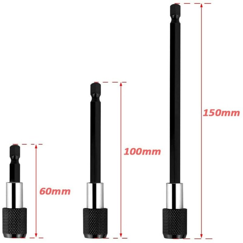 Magnetic Screwdriver Hexagonal Adapter Drill bit Replacement Extension kit self-Locking Rod Chuck nut Tool(Mix)