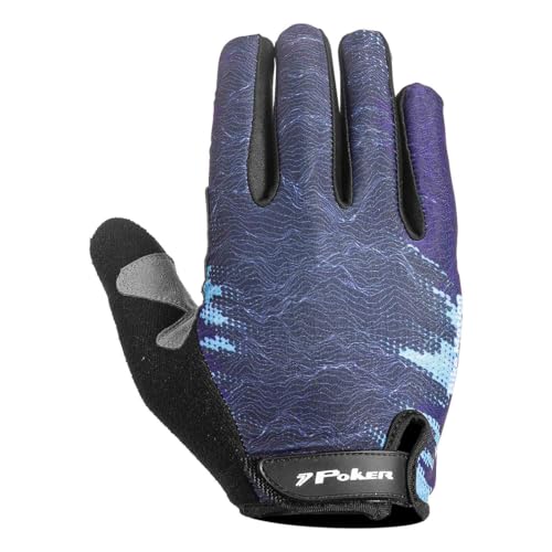 Luva Bike Poker Gel Motion 01926 Azul Marinho/Azul celeste G