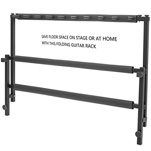 Morimoe Guitar Bass Stand for Multiple Guitars Display Foldable Rack (9-Space)
