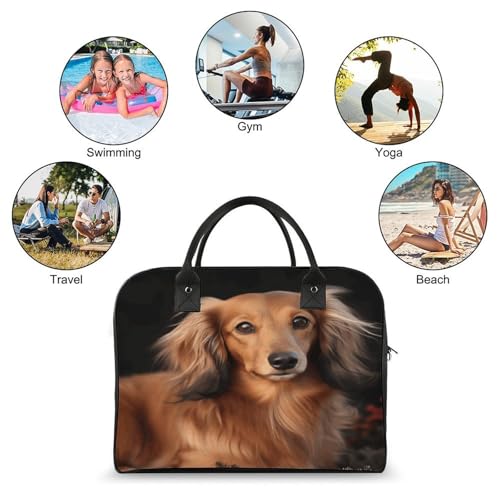 Maletín para portátil con diseño de perro salchicha y correa ajustable miniatura 4