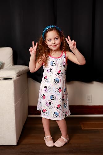 Image of Disney Stitch Princess Frozen Elsa Minnie Mouse Girls Tank Dress Sleeveless A-Line Sundress Summer Beach Clothes 2-9 Years