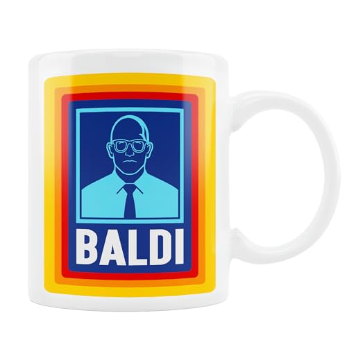 Baldi Gift Mug - Funny Coffee Mug for Bald Men Dad Grandad - Novelty Birthday or Fathers Day Gift for Him Stepdad Husband Colleague - Humorous White Ceramic Tea Cup 11oz