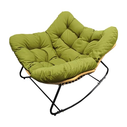 Genérico Mecedora para Salón Exterior, Mecedora Robusta, Silla De Jardín, con Tapizado, Capacidad De Carga hasta 150 Kg, Sillón De Relax, Silla Papasan, Muebles De Balcón,Light Green