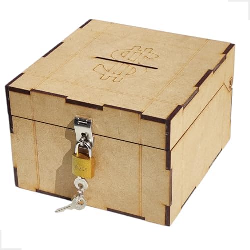 Cofrinho Porta Dinheiro Caixinha Cofre Bau Caixa + Cadeado