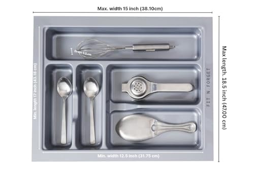 Image of Heavy PVC Cutlery Tray Organizer, Stylish Caddy for Kitchen Basket (15x18.5 Inch)