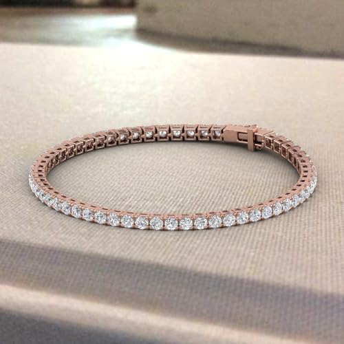 Image of 2 to 7 Carat Natural Diamond Tennis Bracelet for Women in 14K Gold (7 Inch) - IGI Certified (I1-I2 Clarity)