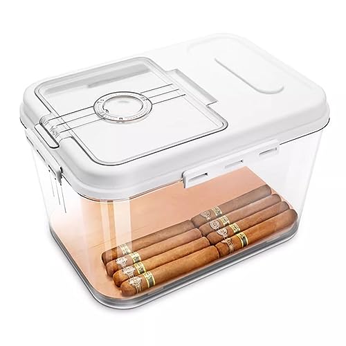 ZHKLWQD Humidificadores, caja de puros, humidificador hermético para puros, caja de almacenamiento portátil, 34 x 24,4 x 20,6 cm