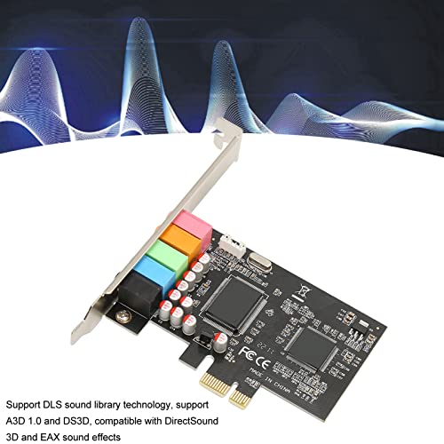 Tarjeta de sonido PCIE 5.1 envolvente de 6 canales con audio de alta fidelidad de 24 bits 4