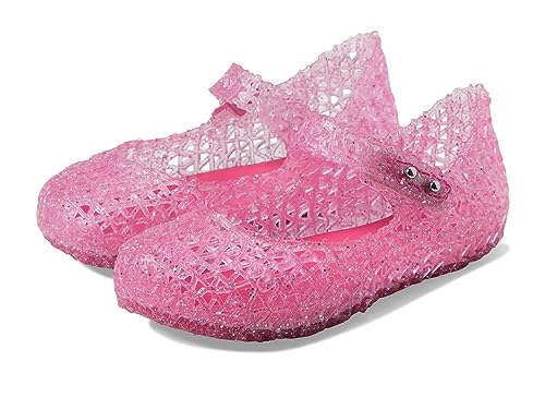 mini melissa® Campana Papel BB Toddler Shoes – Synthetic Construction – Cushioned Footbed – Round Toe Pink Glitter 1 11 Little Kid M