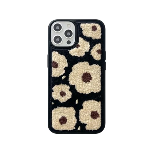 Coque motif floral iPhone 15 Pro style rétro pour look d'hiver cocooning