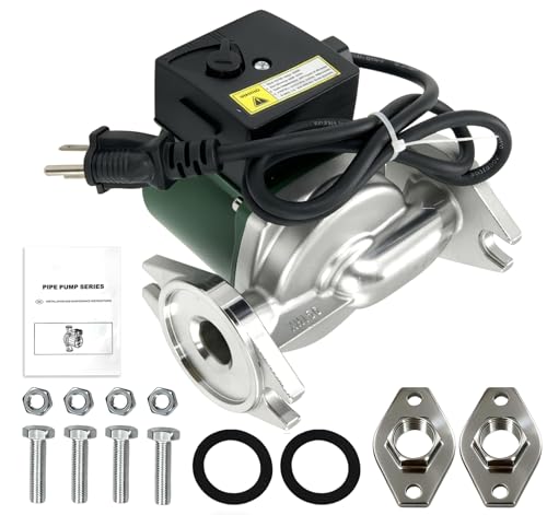008-SF6 Water Circulating Pump Compatible with Taco Flanged Stainless Steel Circulator Pump, 1/25 HP 115V 3250RPM 14GPM 125 Psi Replace# 008SF6