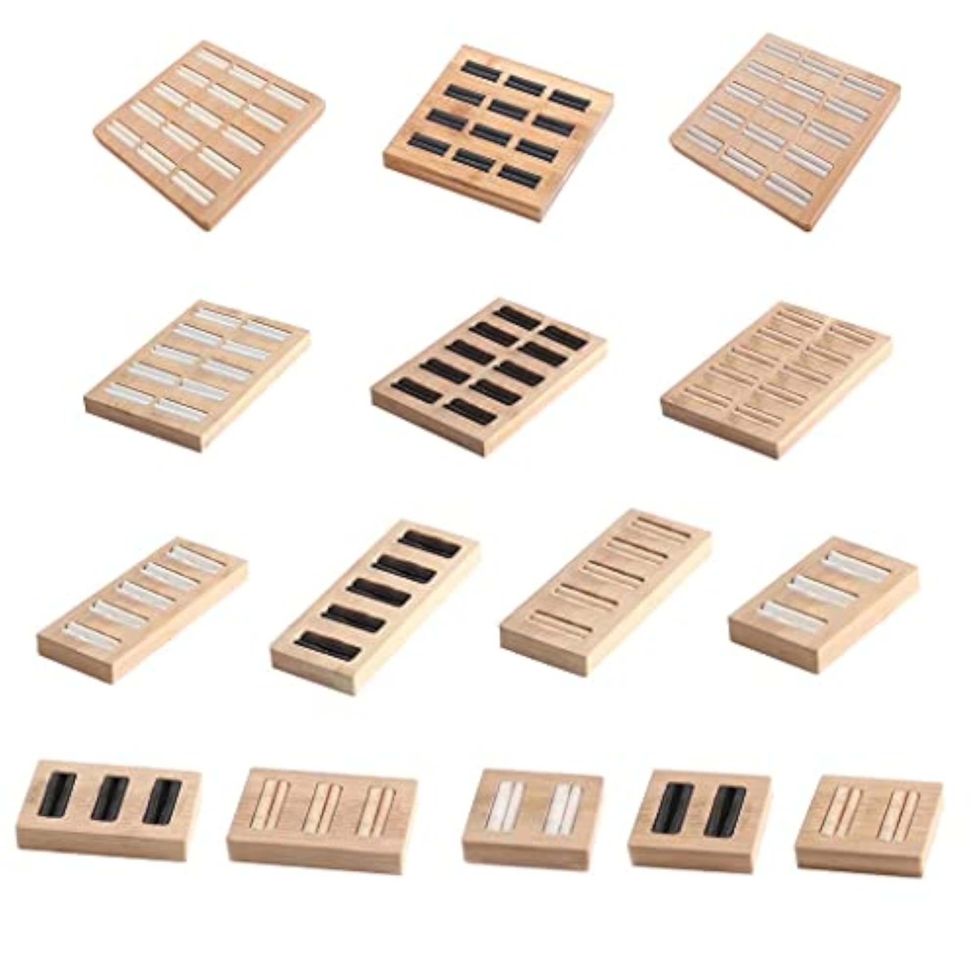 Wooden Earrings Rings Display Tray Organizer Holder