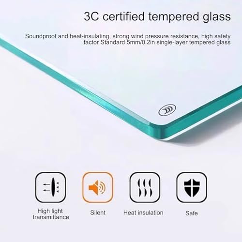 Small Sliding Window - Flush Mount Tempered Glass & Fiberglass Screen for Sheds, Chicken Coops, Playhouses, Garages, and Barns (Black, 31.5x31.5in)