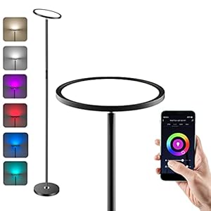 Anten RGB LED-Vloerlamp, 25W Staande Hoeklamp, Kleur Veranderende, Voor Slaapkamers, Woonkamer, Compatibel met Alexa en Google Assistant