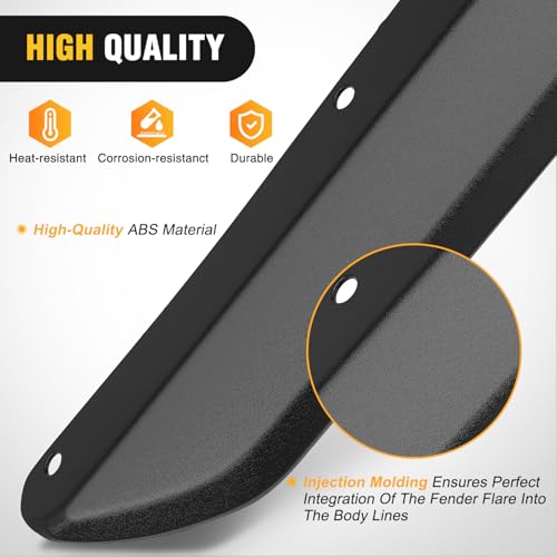 Image of Nilight Fender Flares Extensions Set fit for 2020 2021 2022 2023 2024 2025 2026 Gladiator JT (Only for Low Wheel Arches) Off-Road Widened Front Rear Flat 4 PCS