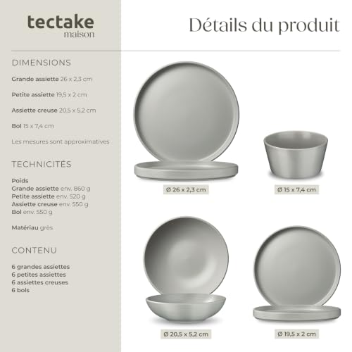 Set de cuisine 6 places service 24 pièces empilable faïence aluminium induction antiadhésif - vue 6