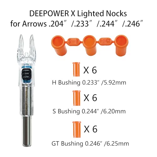 image for DEEPOWER X Lighted Nocks for Arrows .204”/.233”/.244”/.246” wi