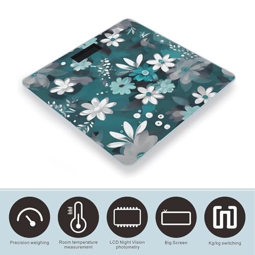 Báscula digital de baño con plataforma de vidrio templado 400lb miniatura 3