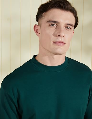 Image of Amazon Brand - Symbol Men Solid Cotton Oversized Round Neck Tshirt | Half Sleeve | Plain (Available in Plus Size)