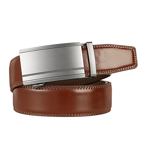 Image of Lavemi Men's Real Leather Ratchet Dress Belt with Automatic Buckle,Elegant Gift Box