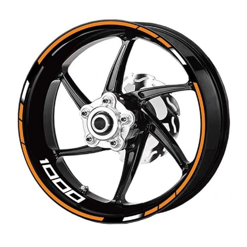 UJNHEQ Modische dekorative Aufkleber Motorrad-Radaufkleber, Streifen, Reflektierende Felgenaufkleber, Zierzubehör Für Z1000 Für Z 1000 Für Z-1000(Style 7)