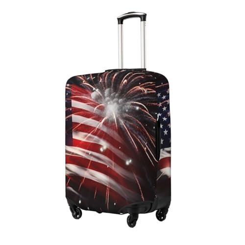 American Flag Firework Luggage Covers for Suitcase Elastic Suitcase Cover Protector Dustproof Anti-Scratch Thicken Travel Luggage Cover Washable Baggage Covers Fit 18-32 Inch Luggage Medium2