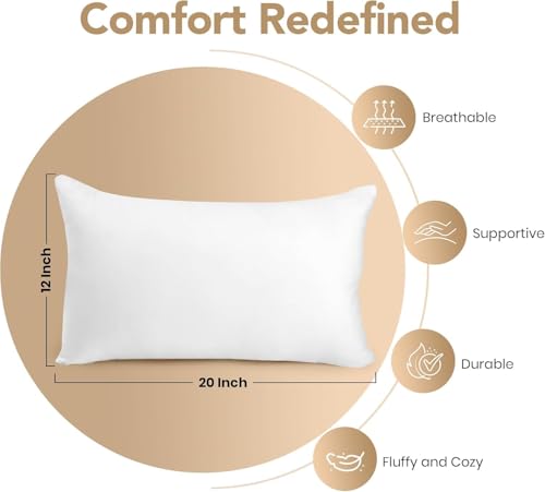 Image of Utopia Bedding Outdoor Pillow Inserts 12 x 20 Inches (Pack of 4, White), Water Resistant Garden Throw Pillows for Patio and Porch Furniture