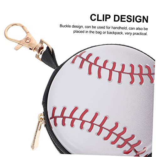 2pcs Mini Wallet Tinplate Change Purse with Baseball Pattern Small Coin Pouch for Keys Earphone Storage Lightweight Compact for Travel Shopping School3