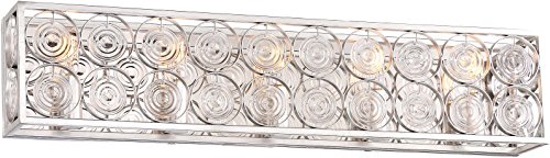 Image of Minka Lavery Wall Light Fixtures 4665-598 Culture Chic Bath Vanity Lighting, 5-Light 300 Watts, Catalina Silver