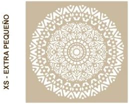 Stencil Wall Roseton 001. Approximate size: Exterior of Stencil: 30 x 30 cm (11,8 x 11,8 inch) Measurement of Design: 28 x 28 cm (11 x 11 inch) - Image 3